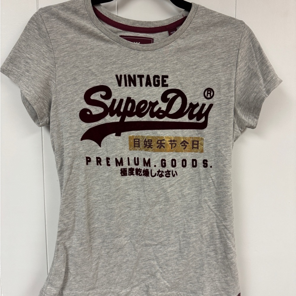 Superdry Gray Fitted T-Shirt Short Sleeve